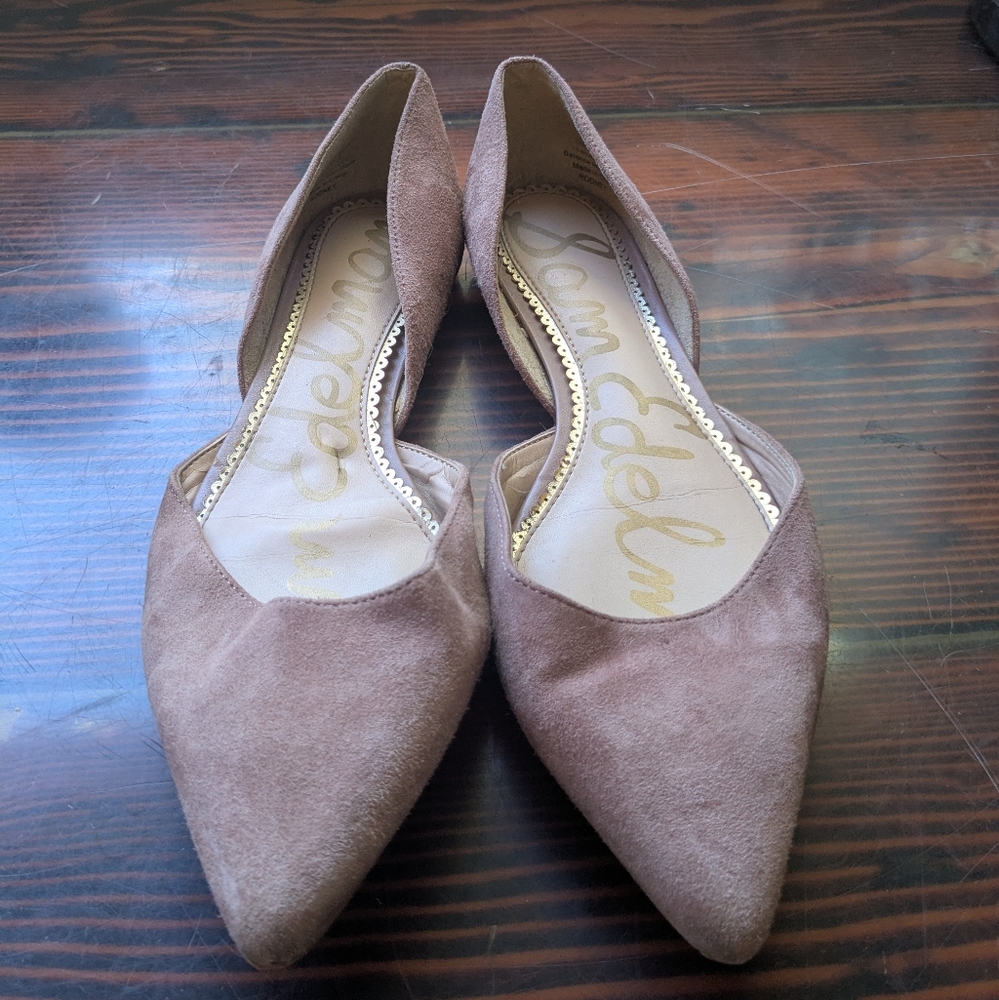 Sam Edelman Suede Pointed Toe Flats Pink Size 8